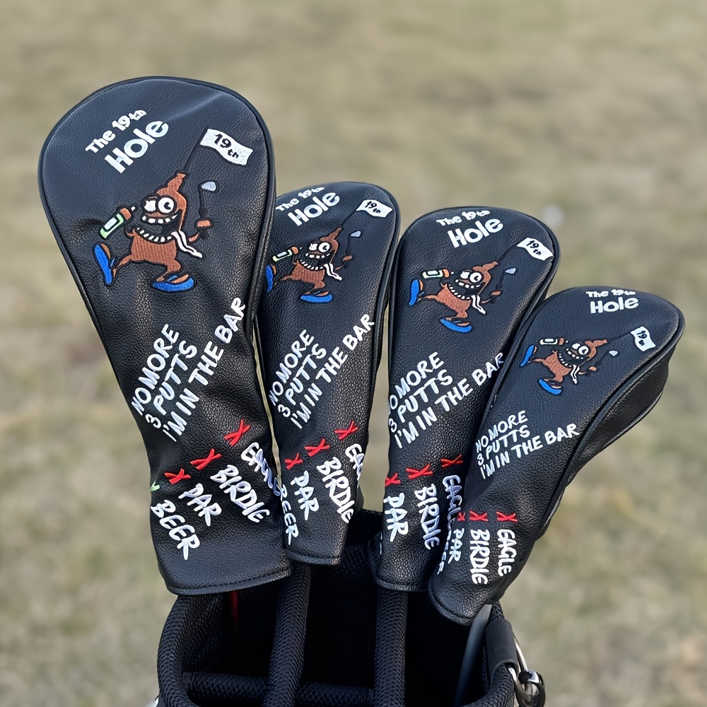 Golf Driver - 1pc/4pcs Sarung Stik Golf Motif Bajak