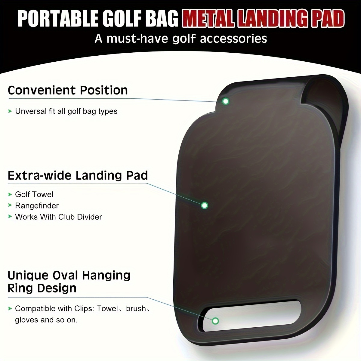 Golf Rangefinder - Bantalan Pendaratan Tas Golf Magnetik (9*8Cm)